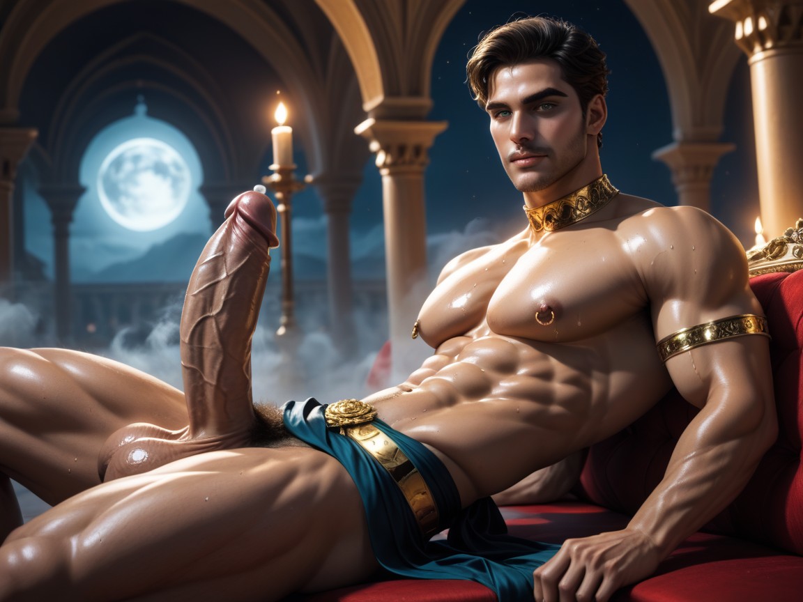 Night With Full Moon, Absurd Res, Fire Torches Porno IA Gay