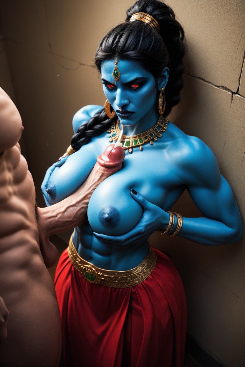 Blue Skin, Huge White Cock Only, Braided AI Porn