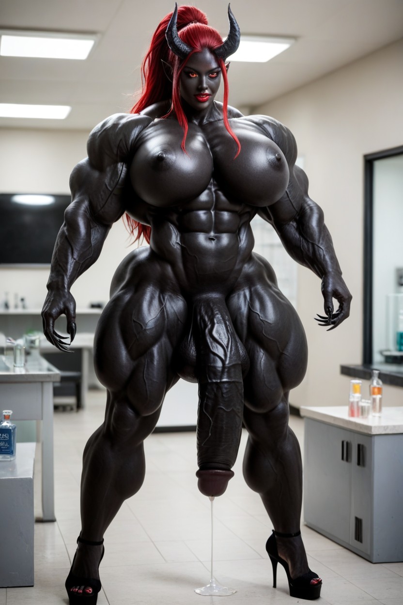 Gigantic Shoulders, Abs, Gigantic Muscle Shemale AI Porn