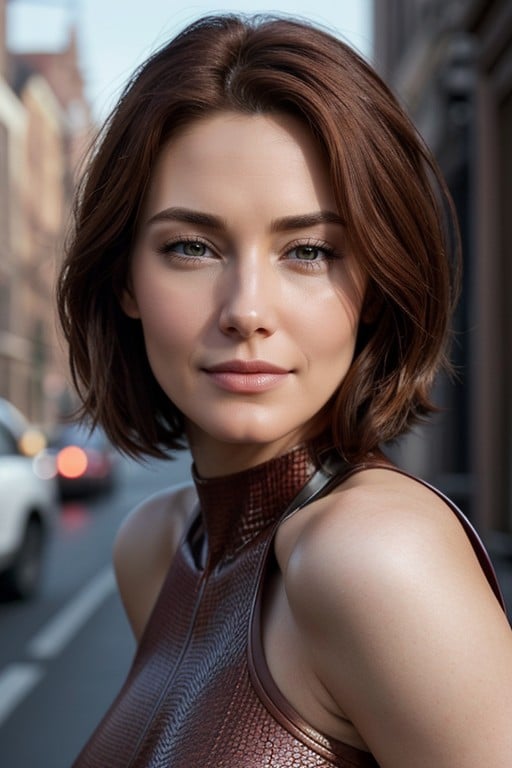 With High Cheekbones And A Pointed Chin, 18+, Brown Eyes AI Porn