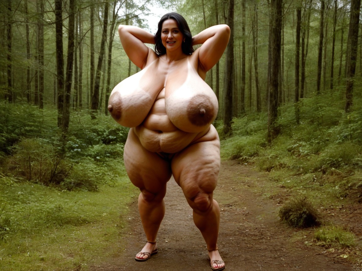 Veiny Breasts, Tan Lines, Wrinkled Skin BBW AI Porn