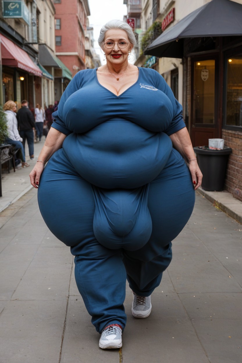 Extremely Large Ass, Cock Bulge Below Her Knees, 60+ AI Porn