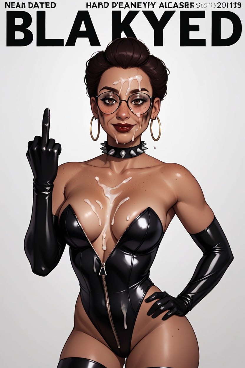 Accurate Eyes, Latex Thigh Highs, Unzipped Latex Leotard Hentai AI Porn