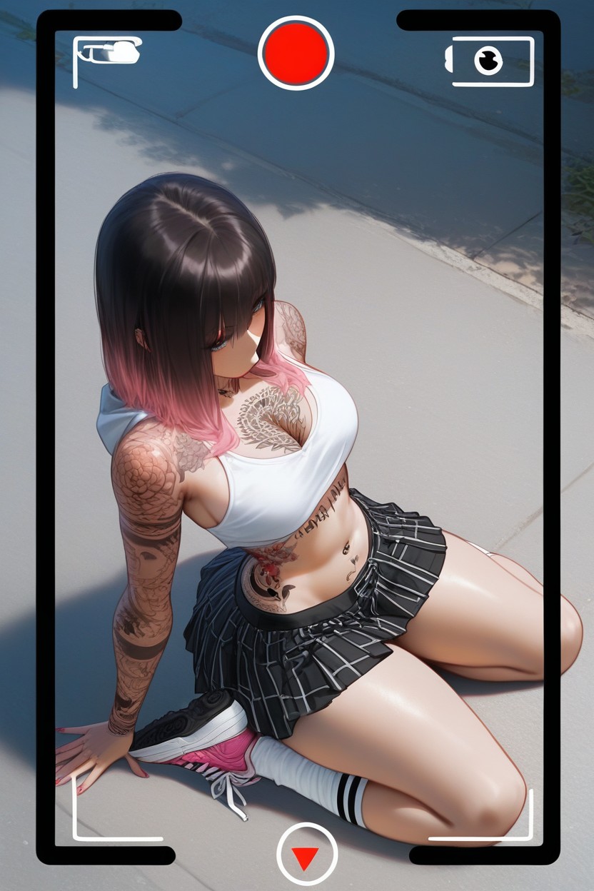 Woman, On A Parking Lot, Corte Bob Hentai IA