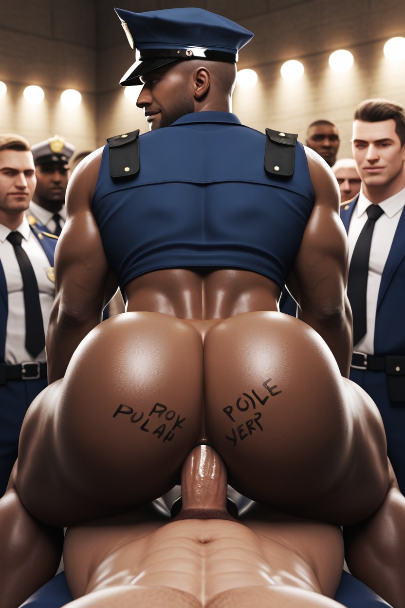 Top Is Restrained, Masculine Looking Bottom, Extrêmement Lourd En Bas Porno IA Gay