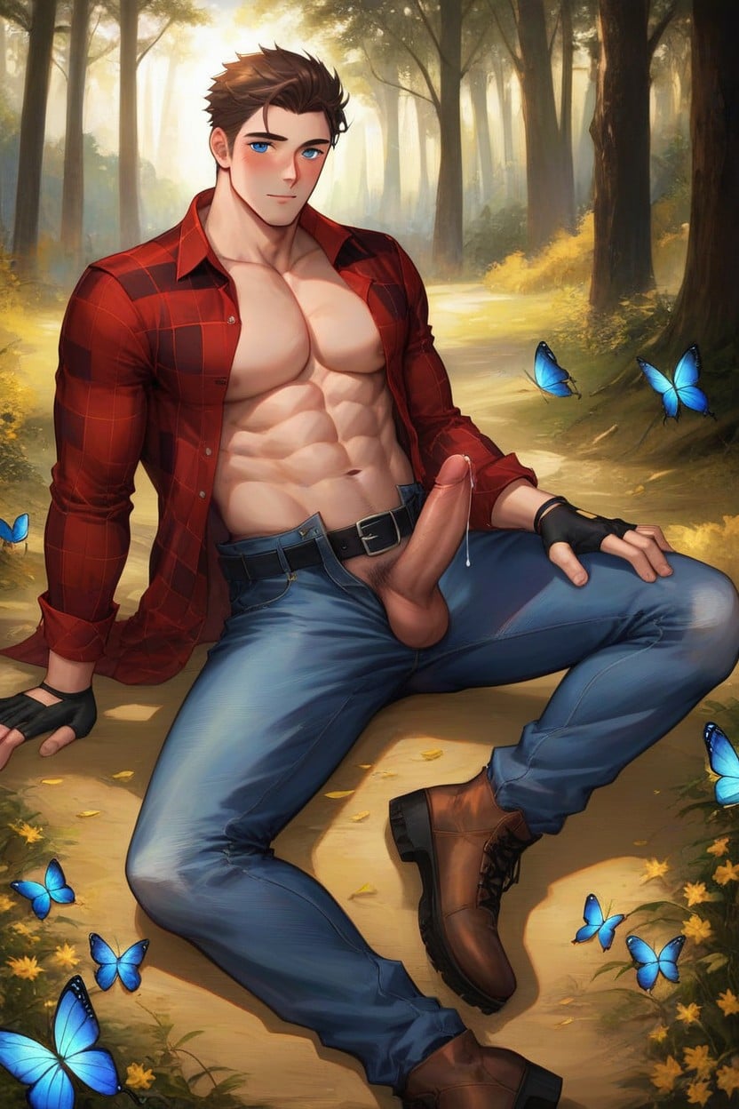 Black Belt With Silver Buckle, Brown Lumberjack Boots, Fit Body Porno gay IA