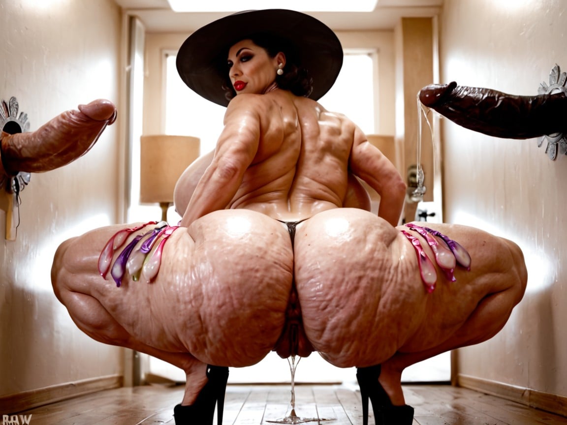 Cellulite, Massive Hips, View From Behind MILF AI Porn