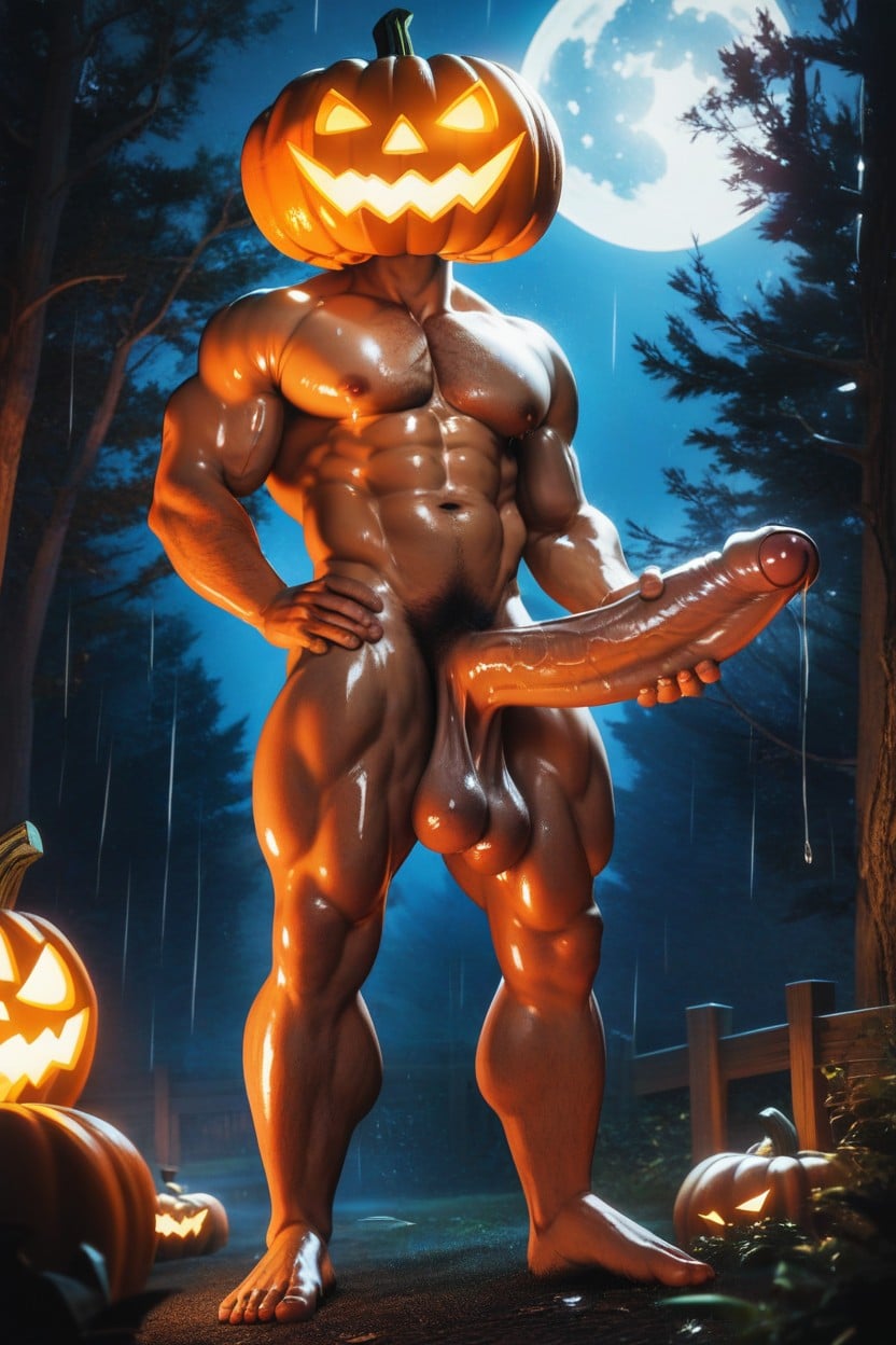 Sagging Testicles, Throbbing Cock, Solo AI Gay Porn