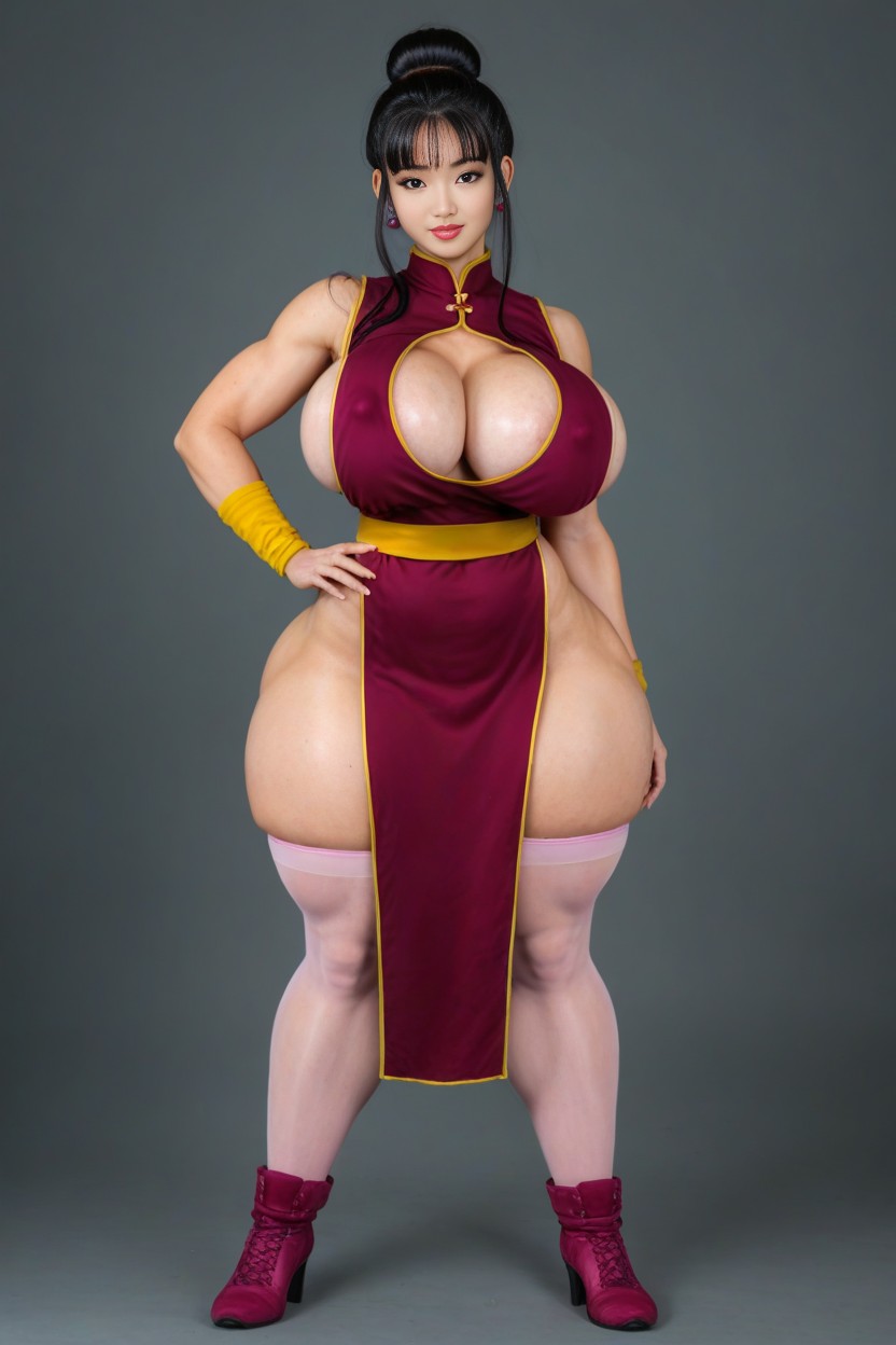 Boob Window, Hand On Hip, Plump Wide Hips AI Porn