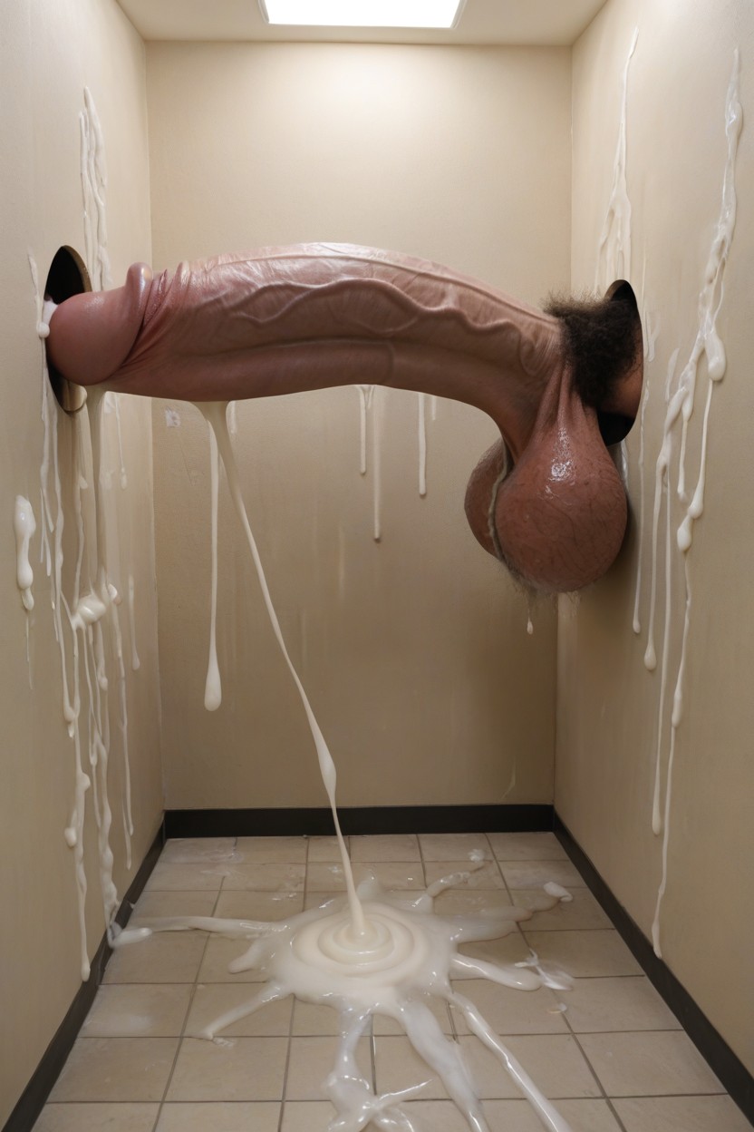 Hyper Cock Growth, Veiny Penis, One Gloryhole AI Porn