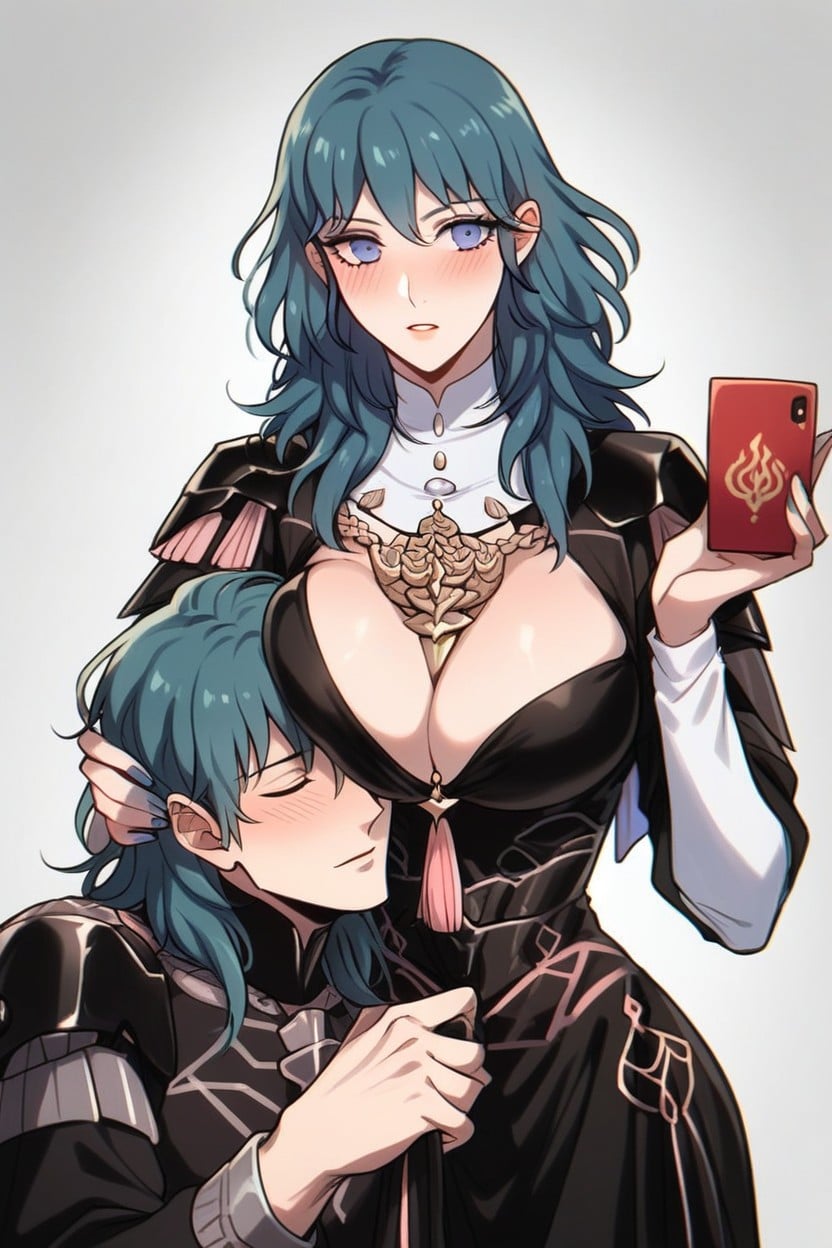 Mans Face Between Byleths Breasts, Groping, Man Pushing Byleths Breasts Together Hentai AI Porn