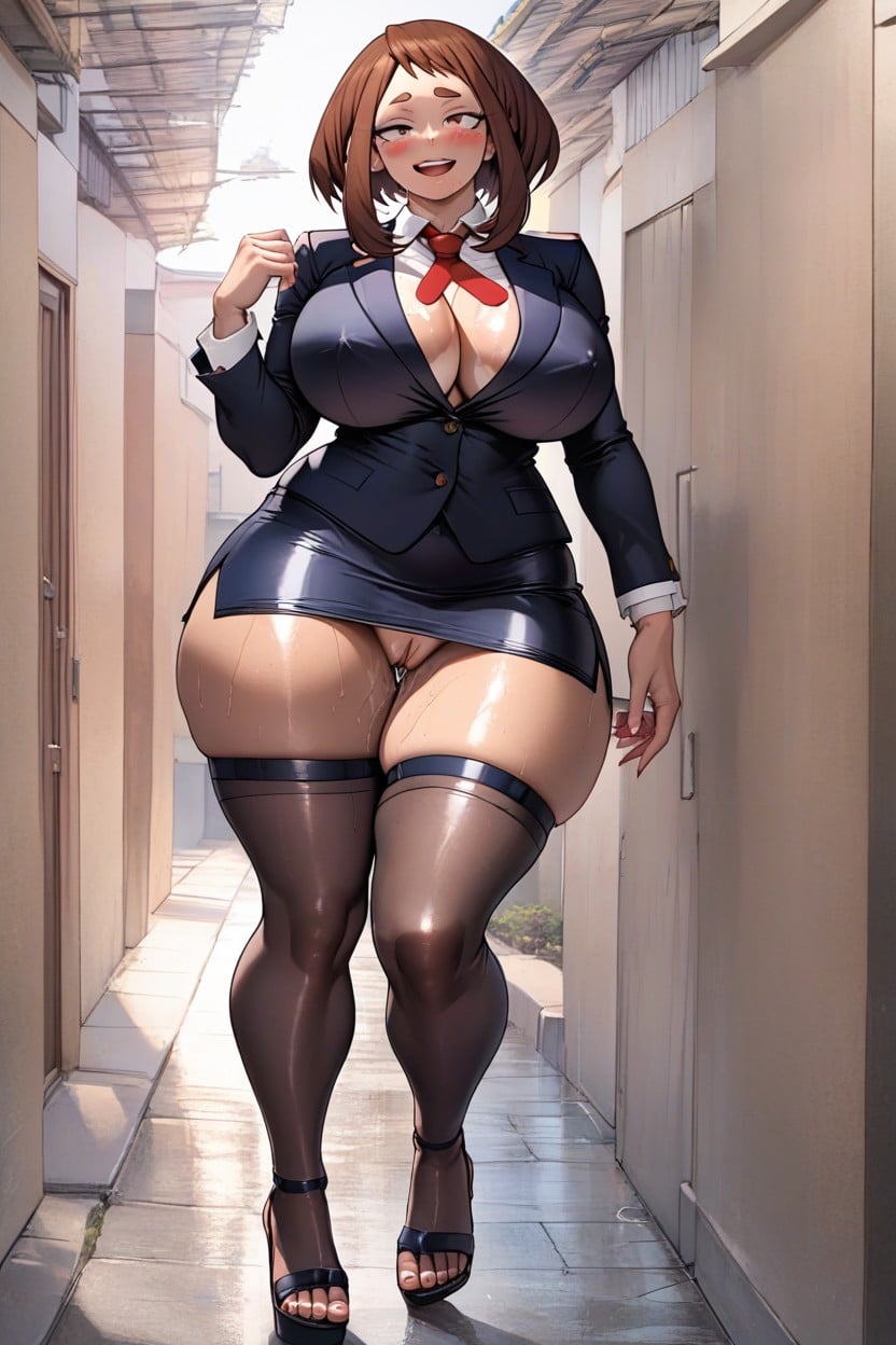 Tan Lines, Tan Lines, Ochaco Urarakamy Hero Academia Hentai AI Porn