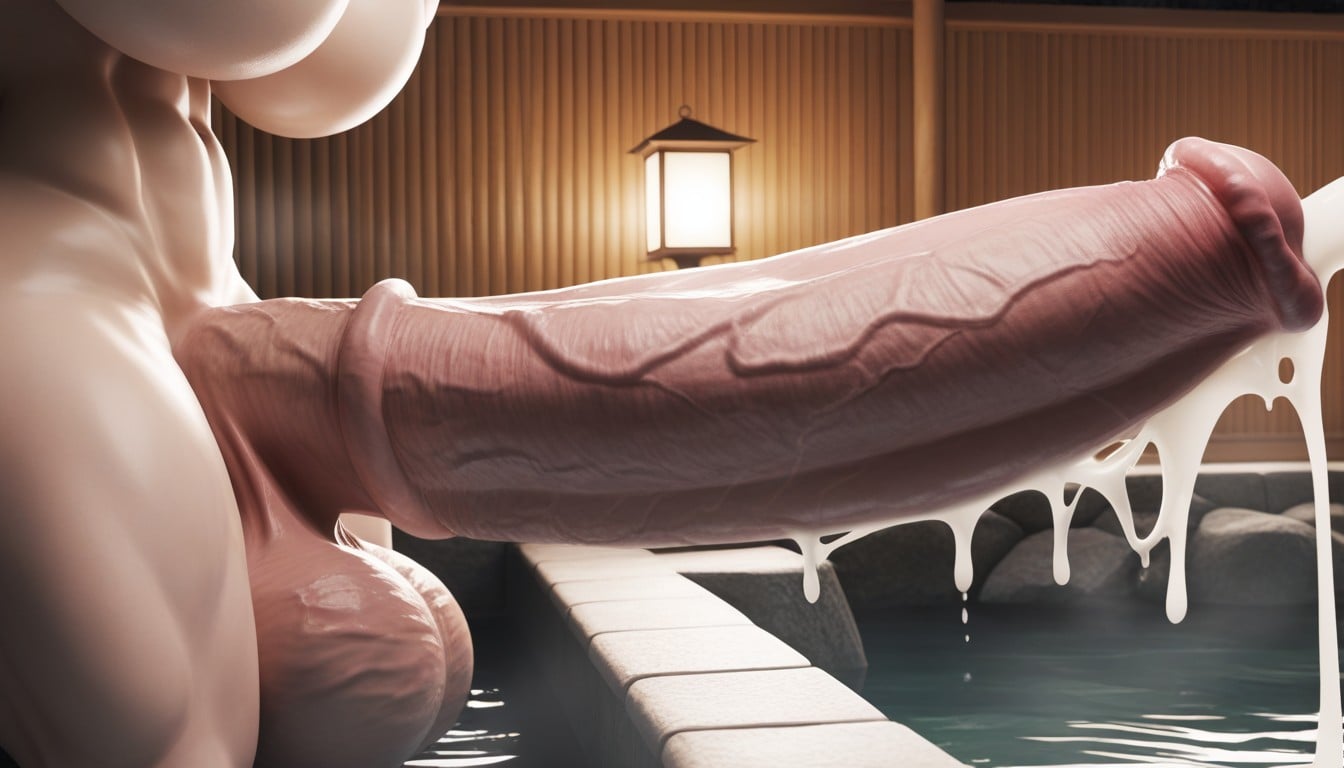 Penis Wider Than Thighs, Vue De Côté, Futanari Porno IA transsexuelle
