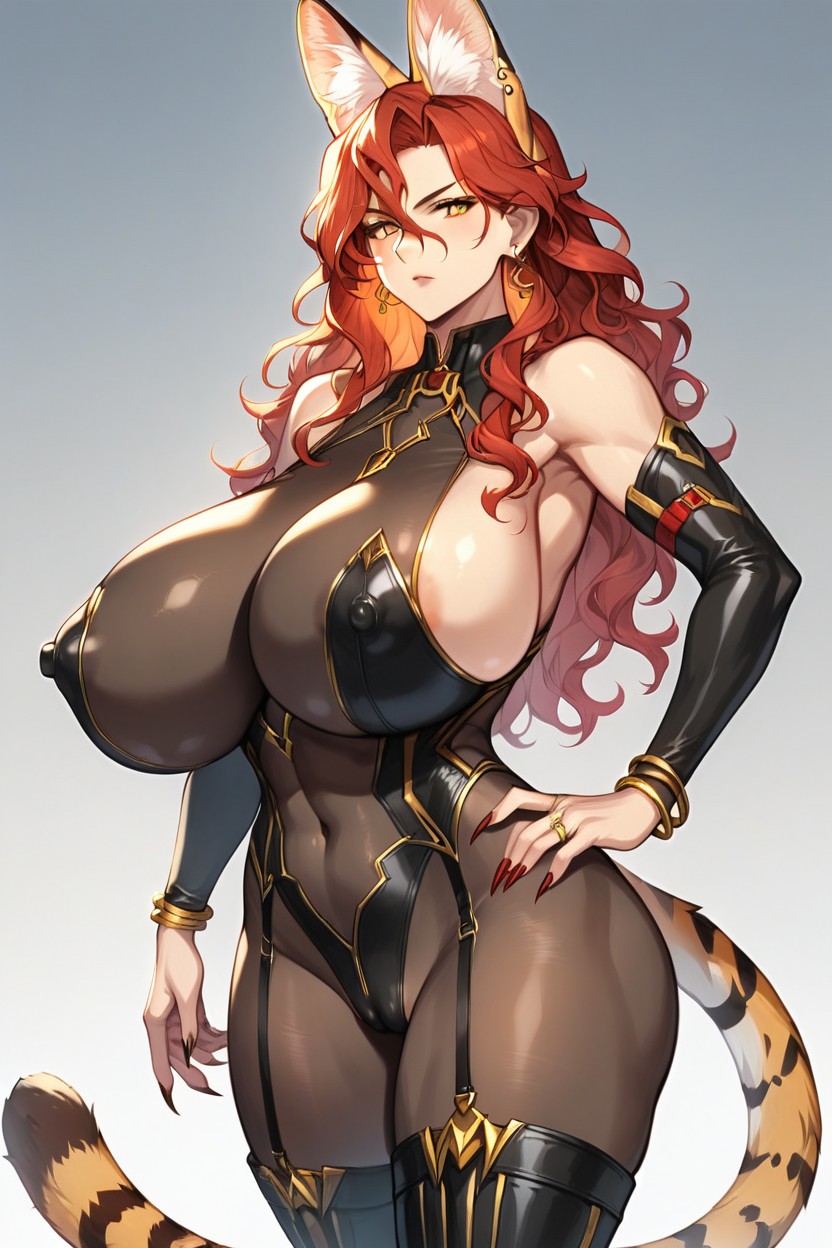 Wavy Hair, Simple Background, Solo Hentai AI Porn