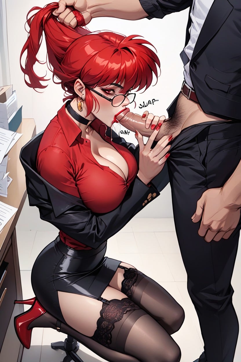 Makeup, Dressed In Tight Black Skirt, Sexy Body Hentai AI Porn