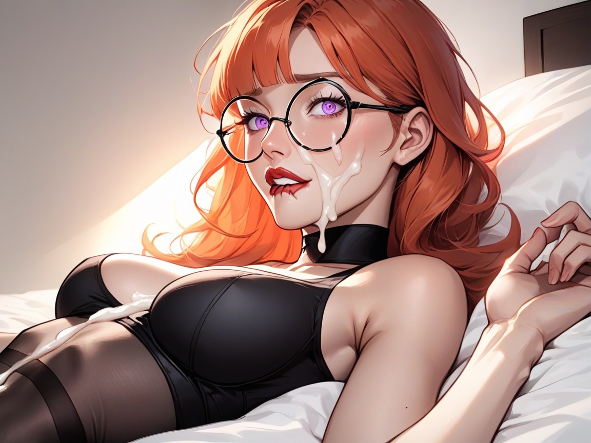 Motion Lines, Hard Shadow, Woman Laying On Bed Hentai AI Porn