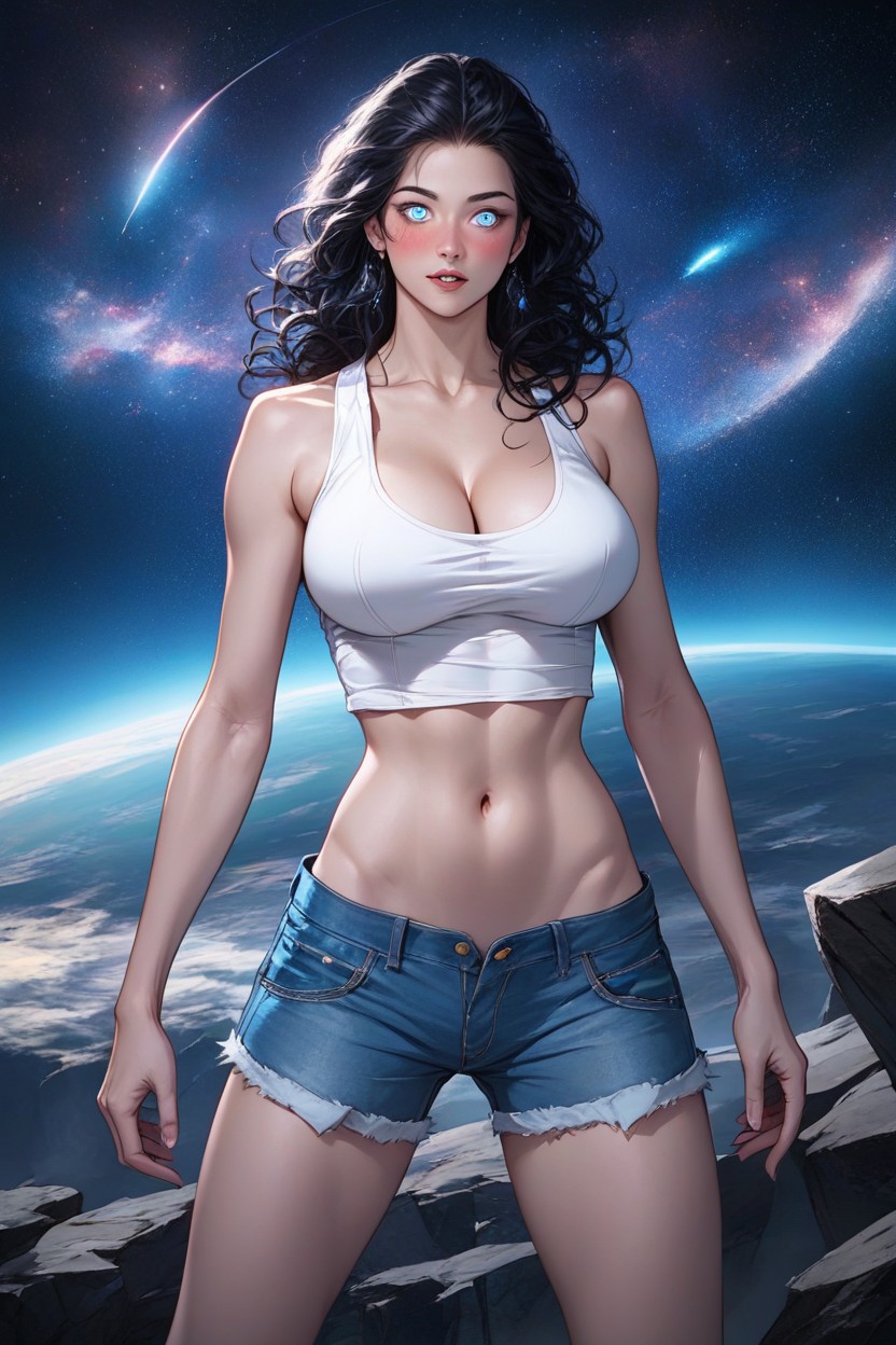 Detailed Eyes, Cleavage, Pale Skin Hentai AI Porn