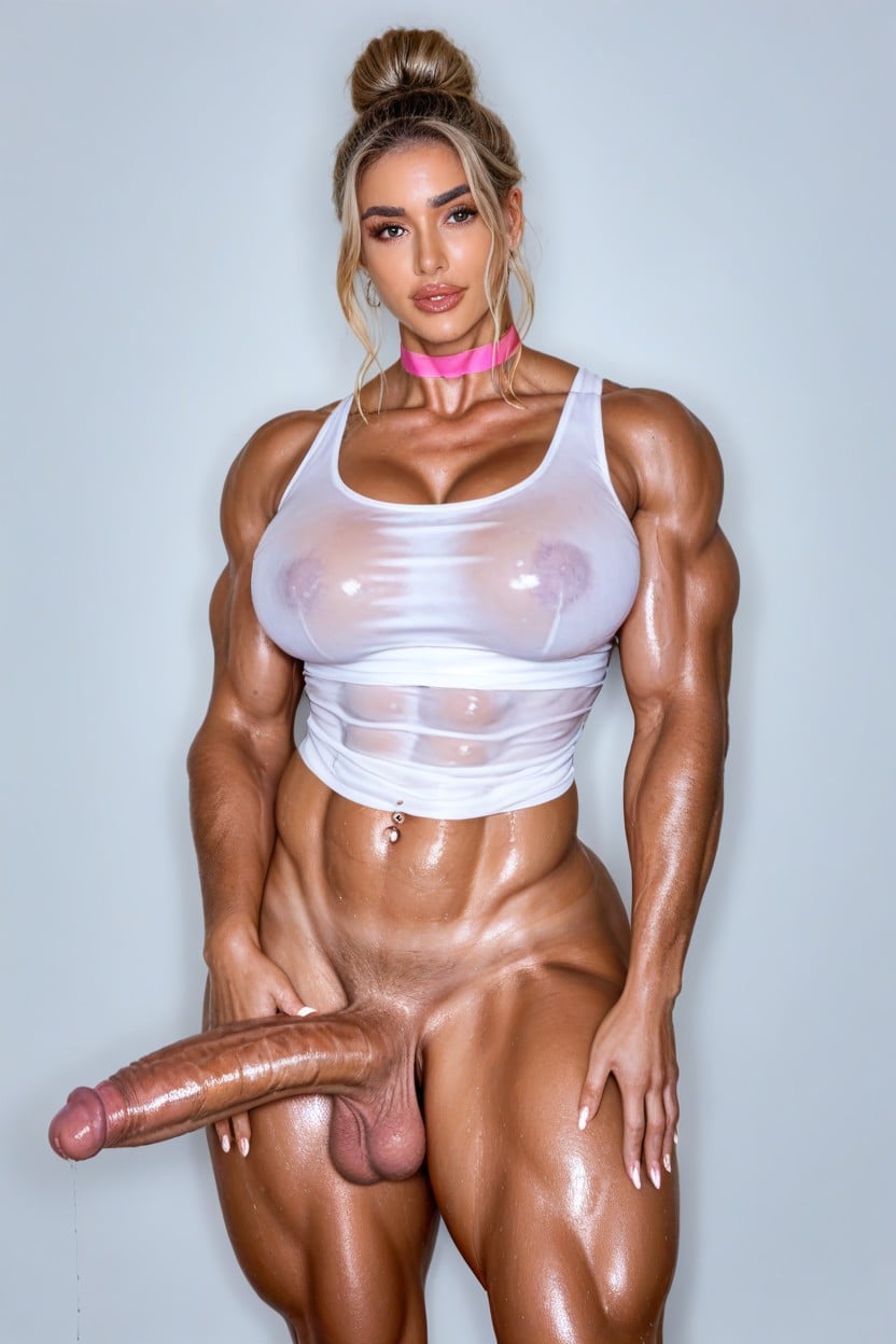 Abs, White High Socks, Waist Shot Shemale AI Porn