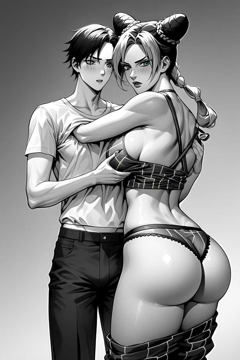 Beautiful Booty, Jolyne Arms Around Man, Jolyne Arms Up Hentai AI Porn