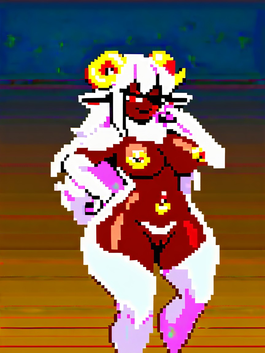 Huge Round Eyesyellow Red Eyes, Navel, Big Round Eyes Furry AI Porn
