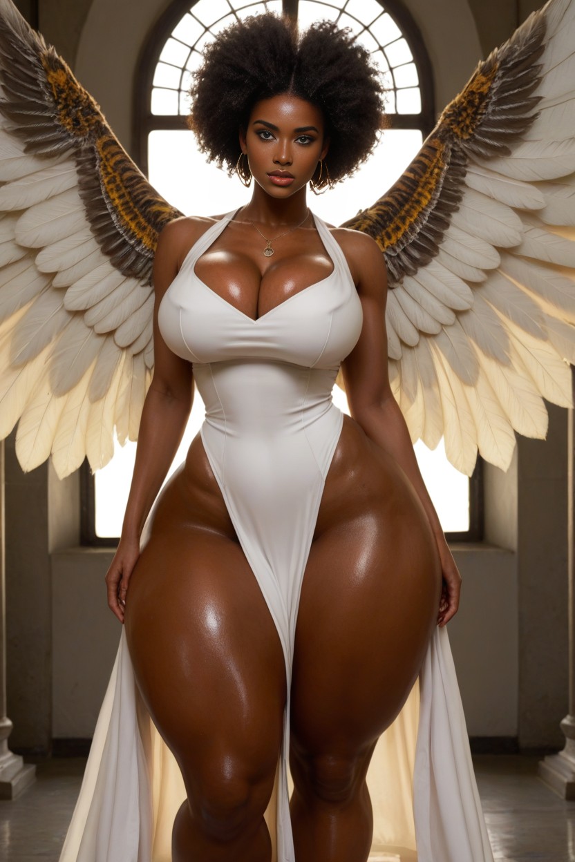 Thighs Bigger Than Waist, Alluring, Side View AI Porn