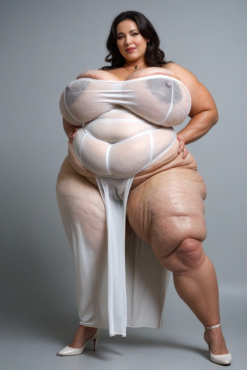 Very High Cellulite All Body, 50+, Hyper Detailed Textures BBW AI Porn