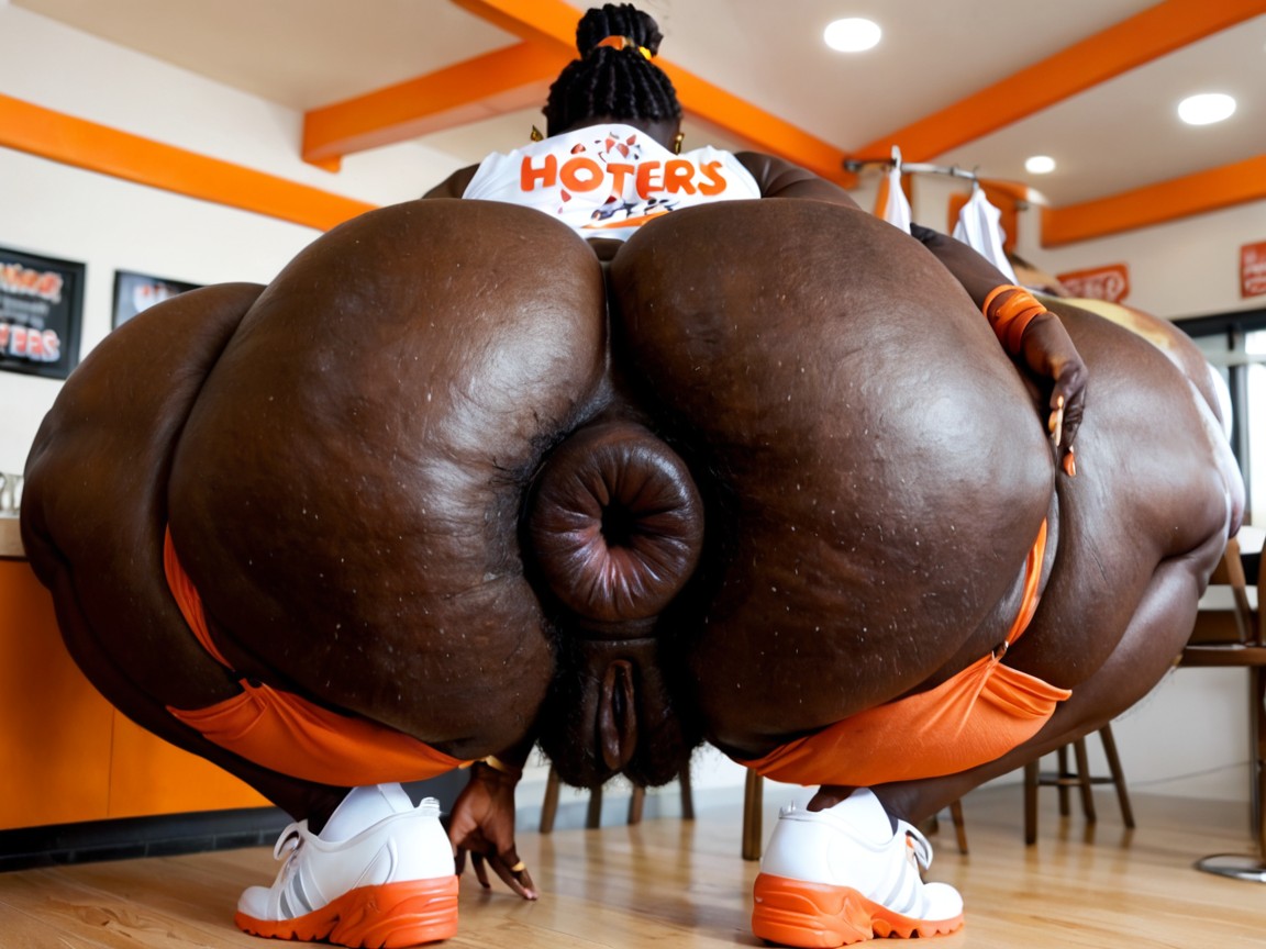 Ssbbw African Woman, Spreading Asshole, Stretching Anus Ebony AI Porn