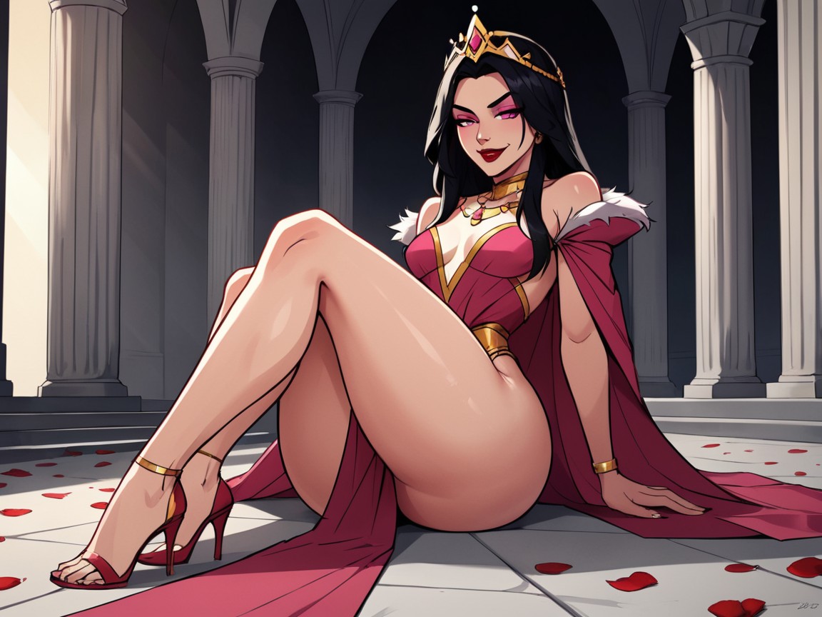 Saturated Colors, Large Ass, Rose Petals In Background Latina AI Porn