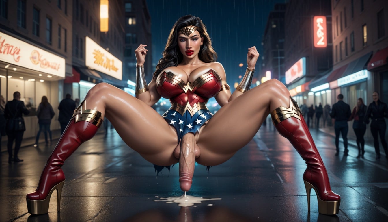 Hyper Thighs, Curvy Figure, Round Buttocks Shemale AI Porn
