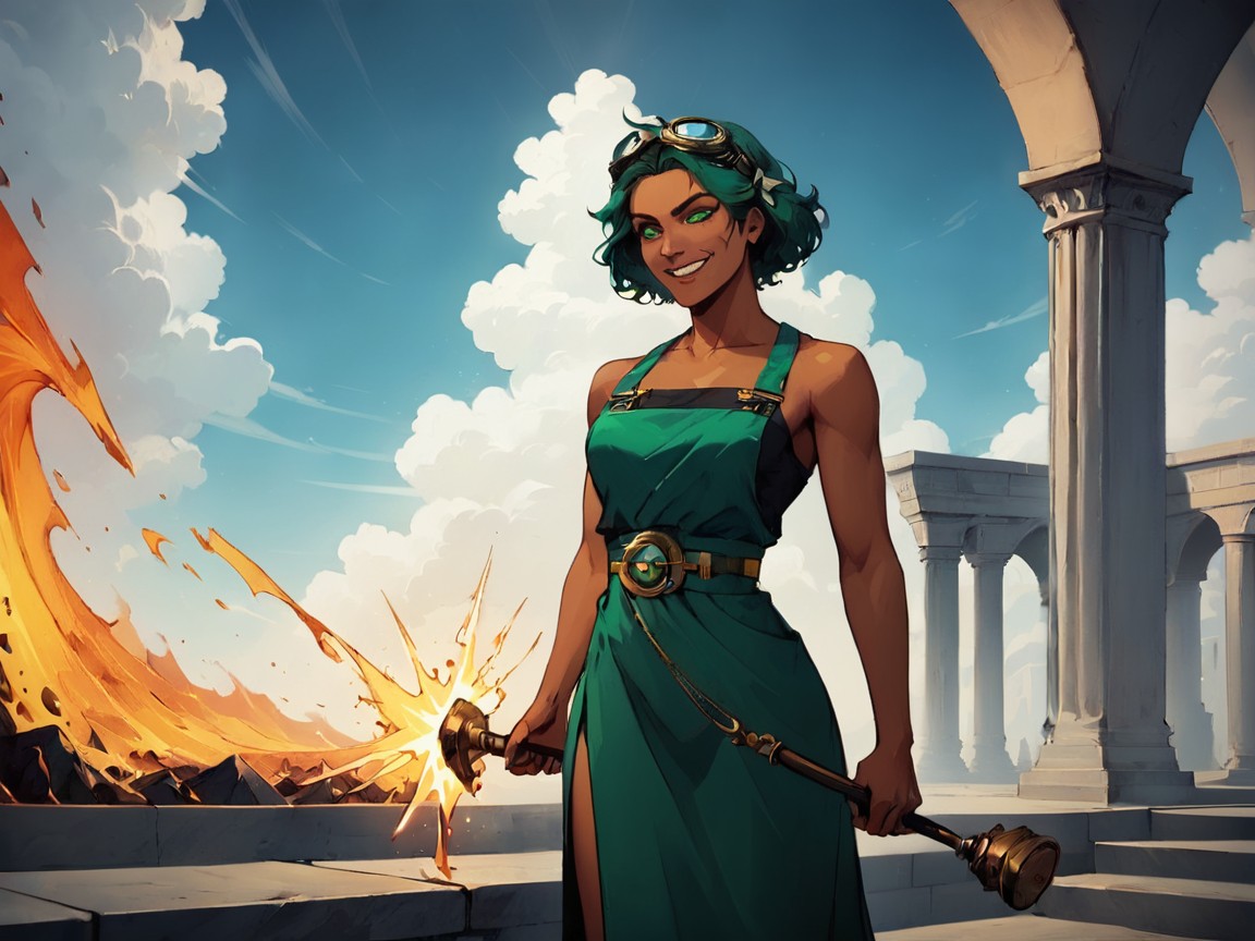 Greek Mythology Setting, Interior, Vibrant Colors Porno latina IA
