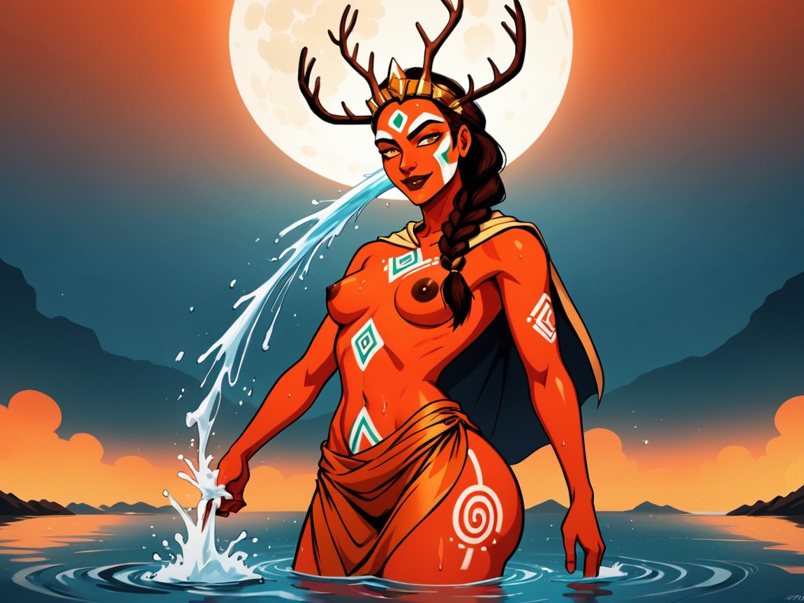 Afterimage, Wet Skin, Orange Body Paint Porno IA Latina