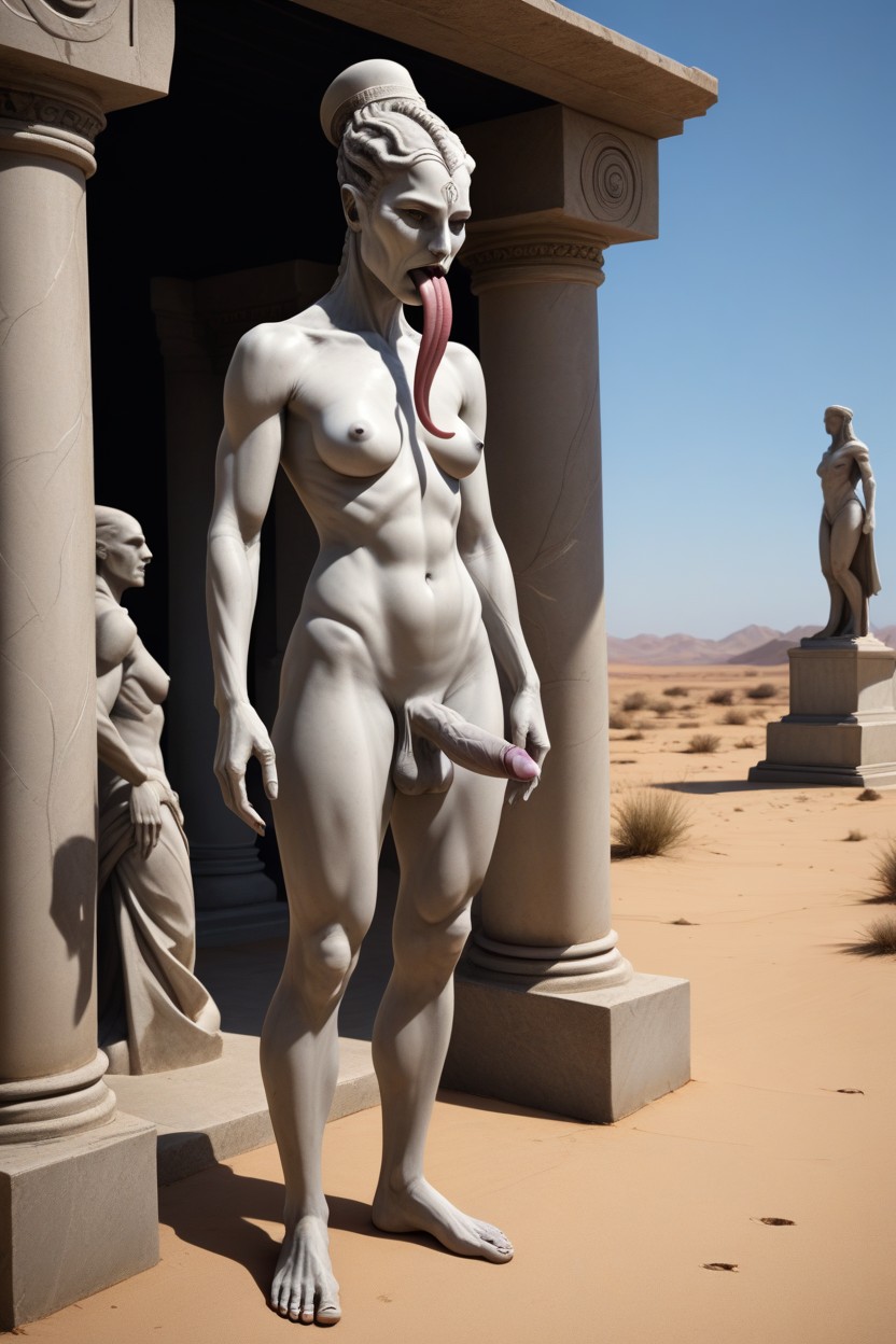 Petit, Knotted Cock, Sumerian Porno IA transsexuelle
