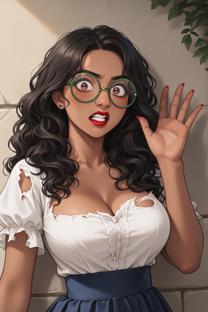 Thick Cheeks, Medium Breasts, Dark Olive Skin Tone AI Porn