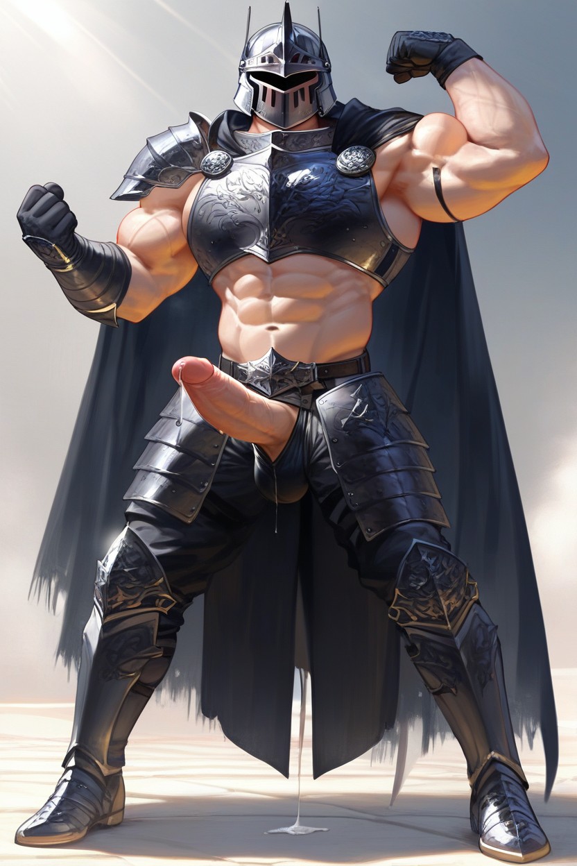 Full Body View, Moonlight Rays, Black Shoulder Armor 게이 AI 포르노