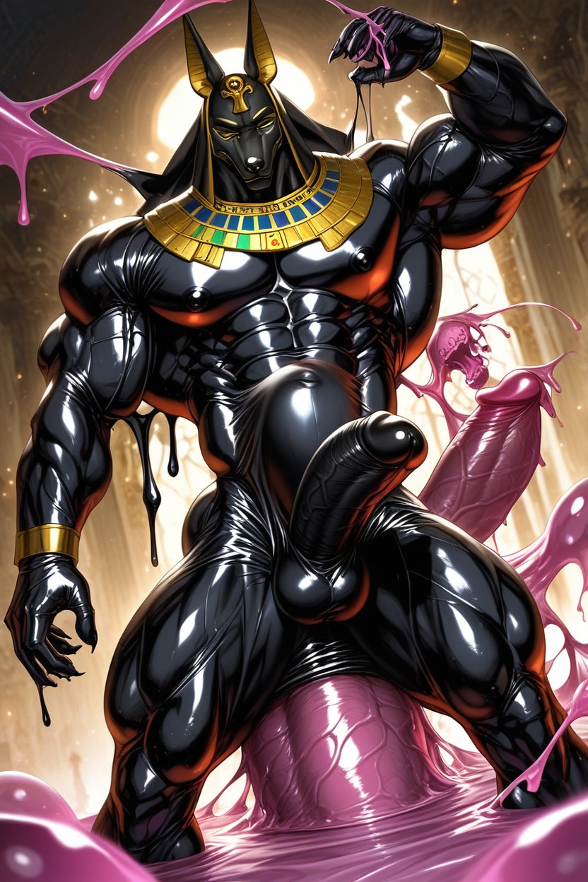 Latex Suit, Goo Dripping, Buff ゲイAIポルノ