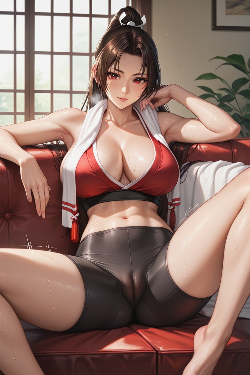 Budget Sarashi, Shiranui Mai, Sweaty Body Hentai AI Porn