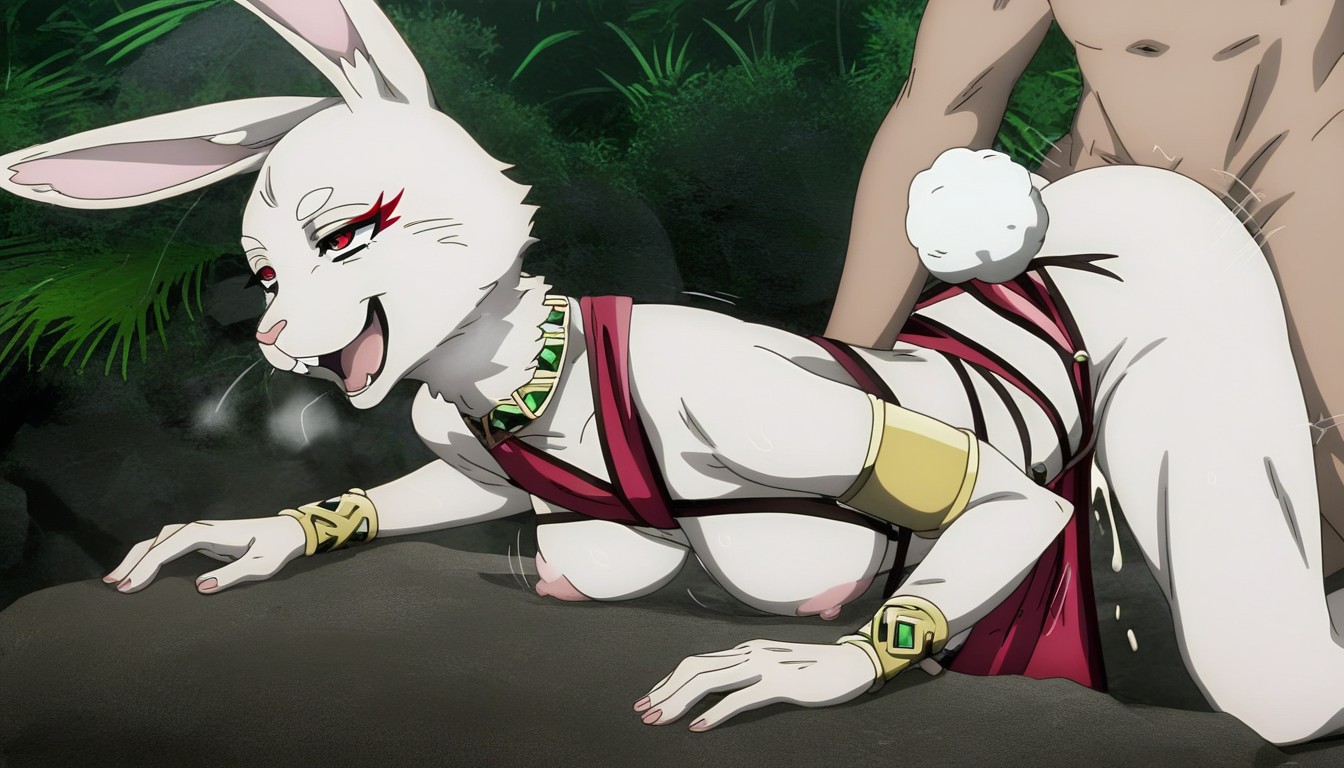Fucked By A Human Man, Pink Color Paws, Pure White Skin AI Porn