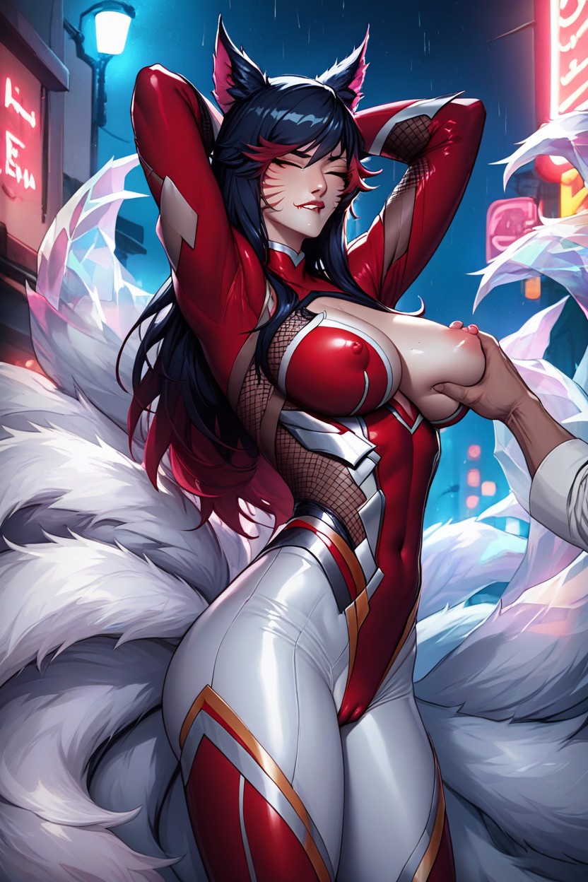 Man Groping Large Breasts, Hyperrealistic, 18+ Hentai AI Porn