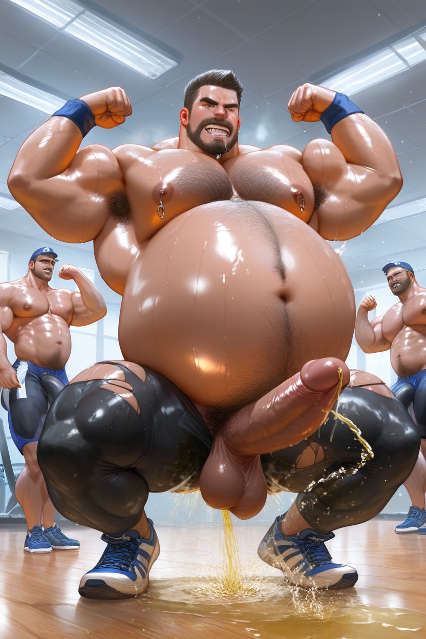 Growing, Roaring, Huge Gut AI Gay Porn
