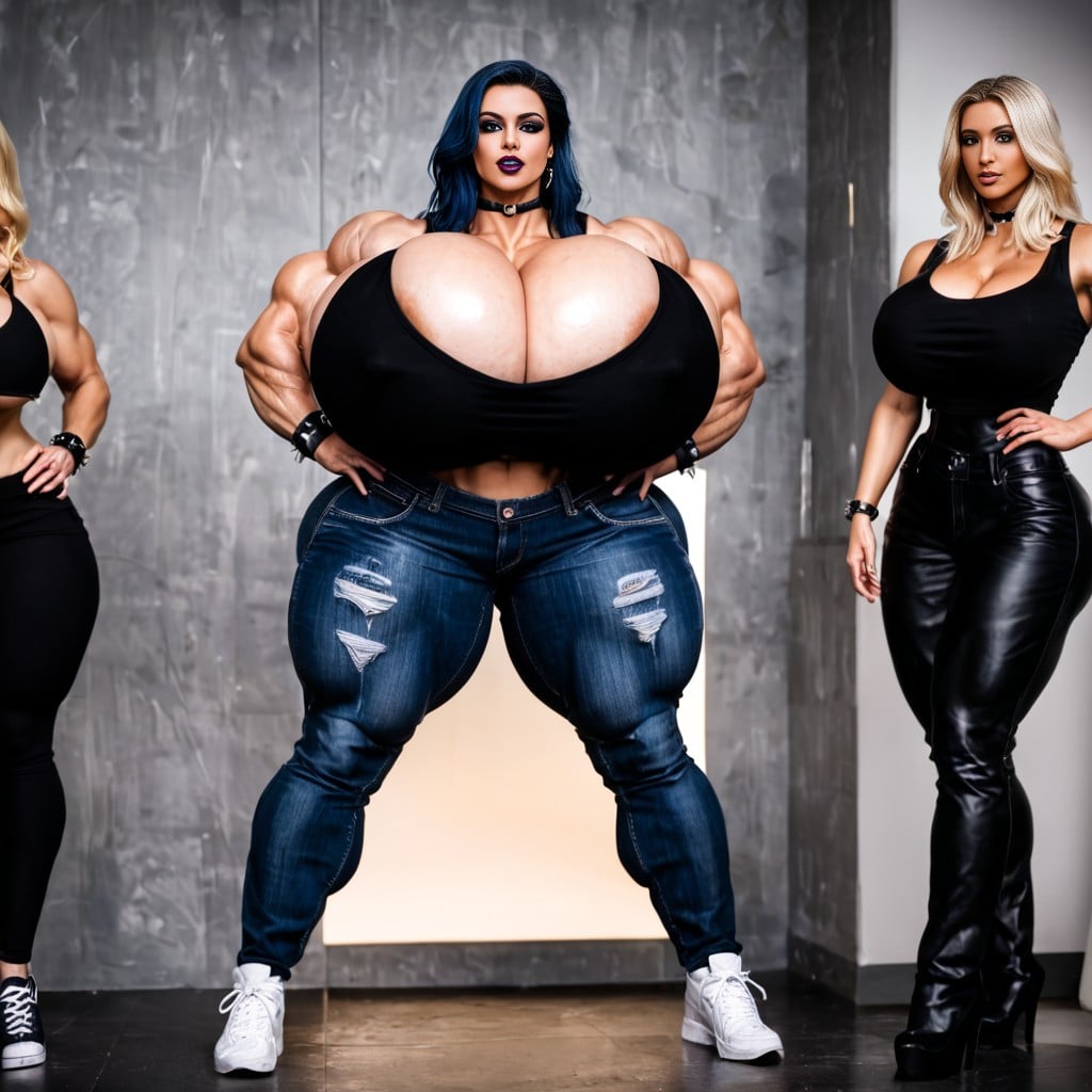 Full Body, Steroid Muscles, View From Below AI Porn