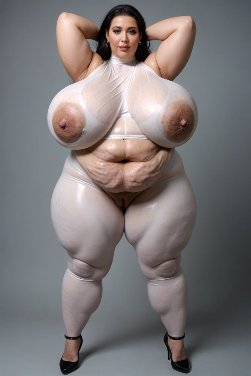 Super Deep Gaping Belly Button, Big Pussy And Oozing Asshole Gaping, Wrinkled Skin BBW AI Porn