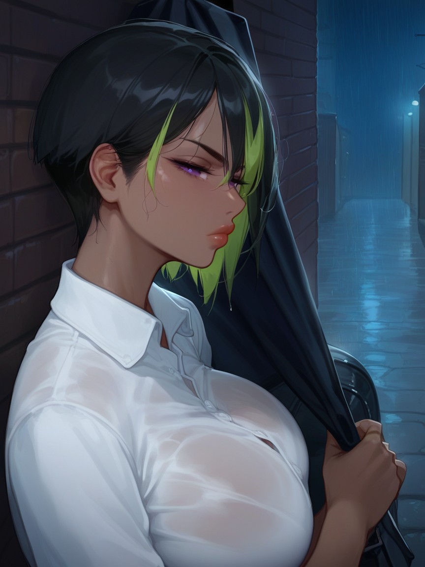 Large Breast, Alley, Exposed Naval Hentai AI Porn