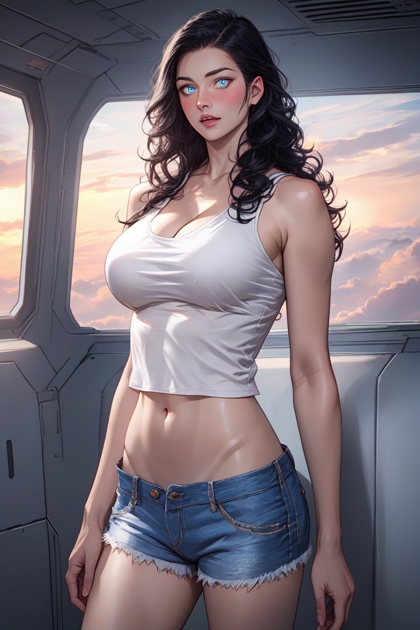 Perfect Eyes, Low Rise Denim Shorts, Model Hentai AI Porn