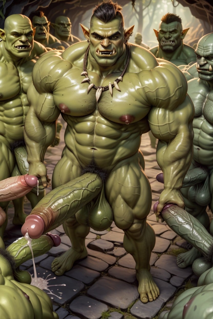Erect, Muscular Neck, Tattoos Porno IA Gay