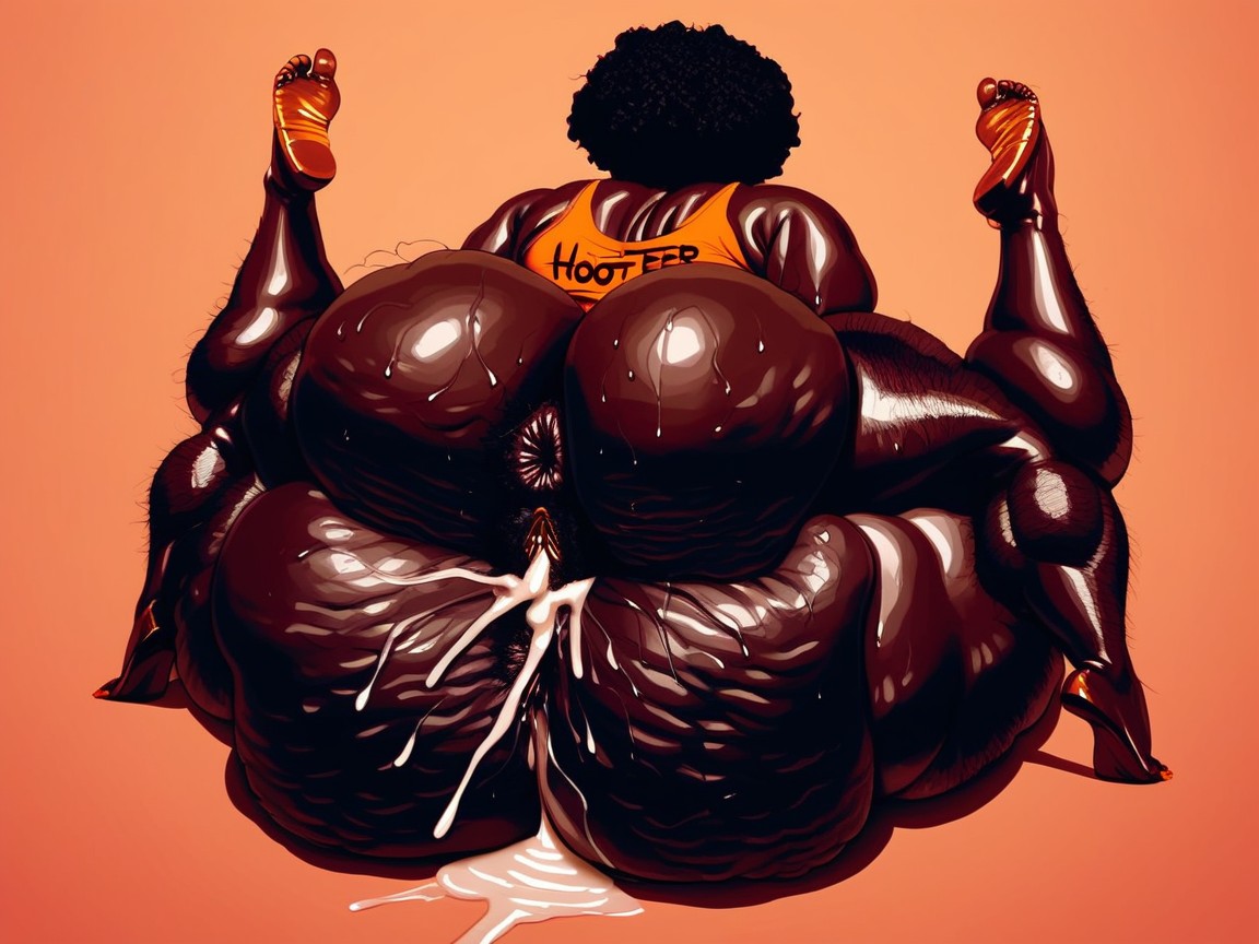 Big Black Cock, Form Fitting Clothes, Black Hooters Tank Top Ebony AI Porn