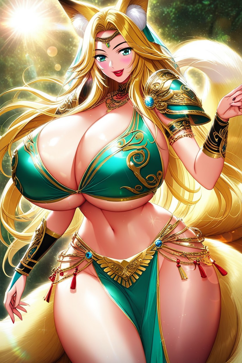 Kitsune Belly Dancer, Oasis, Straight Hair Hentai AI Porn