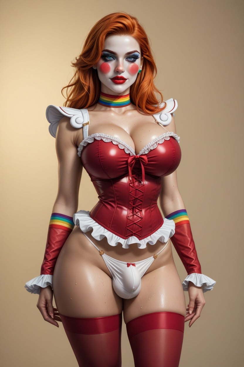 Open Crotch Leggings, Wide Hips, Heavy Breasts Shemale AI Porn