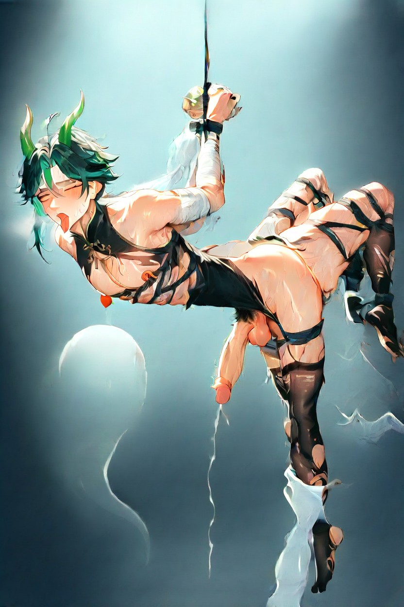 Femboy , Xiao From Genshin Impact, Hands And Feet Tied Together Porno IA Gay