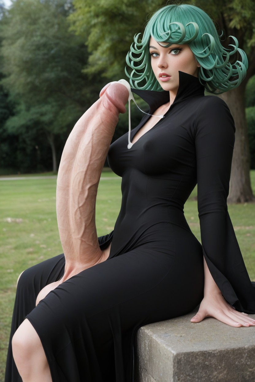 Large Breasts, Parque, Semi Erect Cock Porno IA