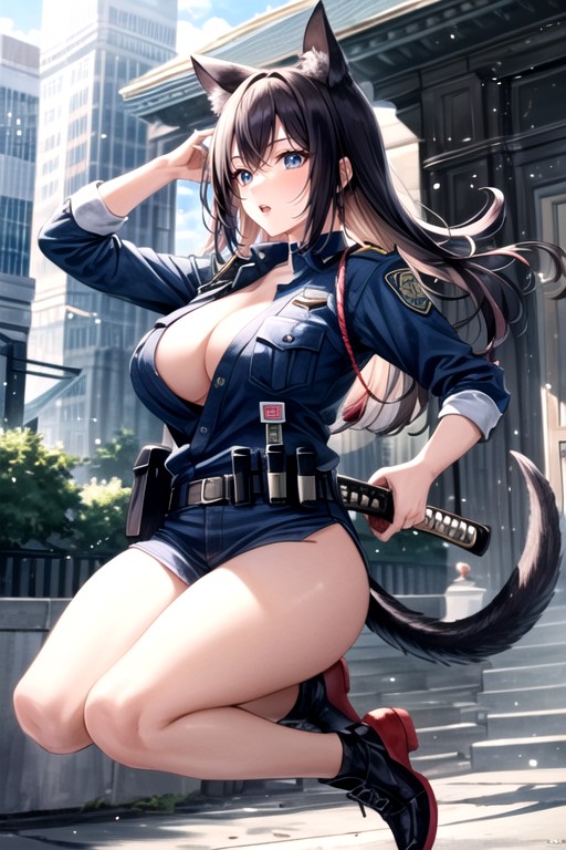 Godzilla, 18+, Attacking With Katana Hentai AI Porn